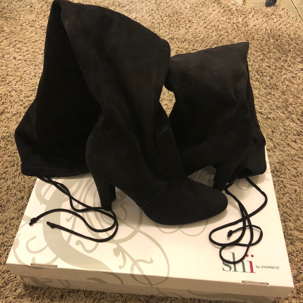 Black knee high boots